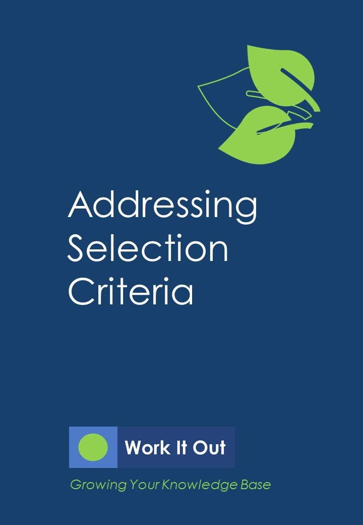 Image of cover of guide on addressing selection criteria